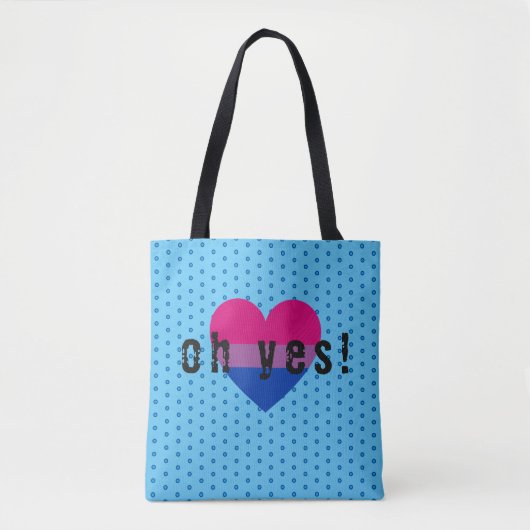 Oh ja LGBT Bisexual Pride Heart Tote Bag (Voorkant)