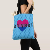 Oh ja LGBT Bisexual Pride Heart Tote Bag (Dichtbij)