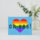 Oh Ja LGBT Pride Regenboog Hart Briefkaart (Staand voorkant)