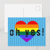 Oh Ja LGBT Pride Regenboog Hart Briefkaart (Voorkant / Achterkant)