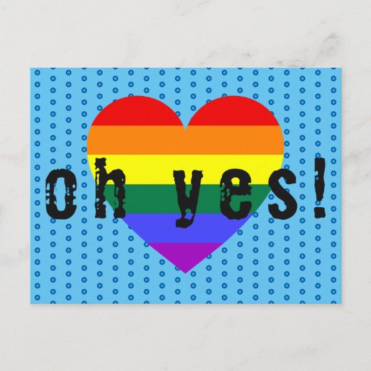 Oh Ja LGBT Pride Regenboog Hart Briefkaart (Voorkant)