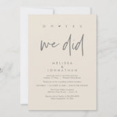 Oh ja, we deden, bruiloft receptie Dancing Kaart (Voorkant)