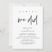 Oh ja, we deden, bruiloft receptie Dancing Kaart (Voorkant)