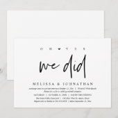 Oh ja, we deden, bruiloft receptie Dancing Kaart (Voorkant / Achterkant)