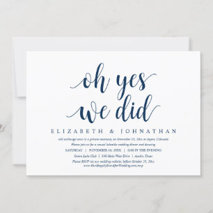 Oh ja, we deden het, Wedding Elopement Dinner Danc Kaart