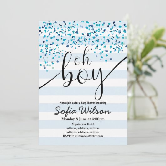 Oh jee baby shower, uitnodiging (Staand voorkant)