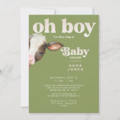 Oh joh, ik ga in Moss Green Baby shower Kaart (Voorkant)