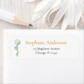 Oh Jongen Baby Blauwe Ballon Eucalyptus groen Etiket (Insitu)