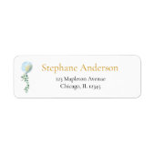 Oh Jongen Baby Blauwe Ballon Eucalyptus groen Etiket (Voorkant)