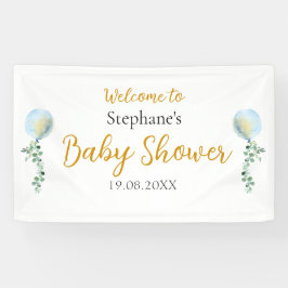 Oh jongen baby blauwe ballon eucalyptus spandoek