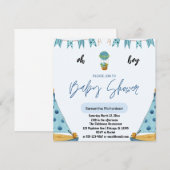 Oh jongen baby blauwe ballon lucht kaart (Voorkant / Achterkant)