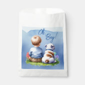 Oh, jongen! Baby en Bulldog Baby shower Bedankzakje (Voorkant)
