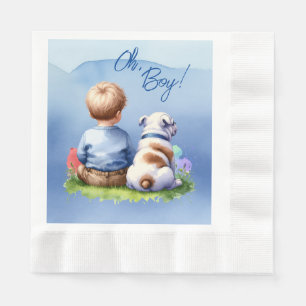 Oh, jongen! Baby en Bulldog Baby shower Servet