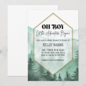 Oh jongen, Baby shower, avontuurlijke uitnodiging (Voorkant / Achterkant)