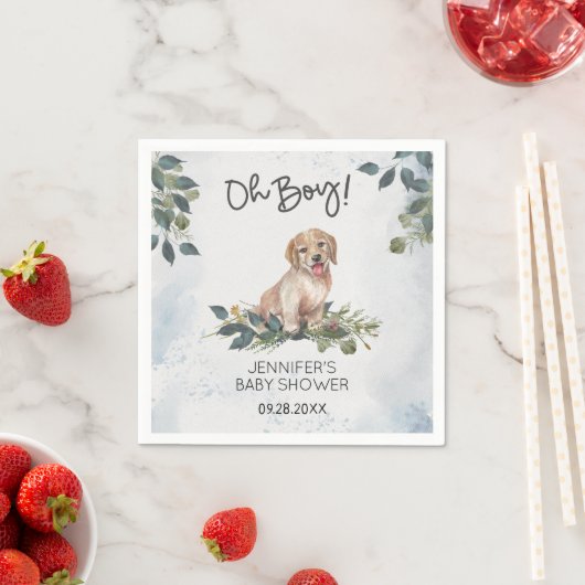 Oh jongen! Baby shower Labrador Puppy Servet (Insitu)