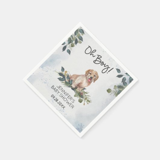 Oh jongen! Baby shower Labrador Puppy Servet (Hoek)