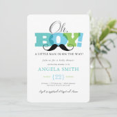 Oh jongen baby shower uitnodiging (Staand voorkant)