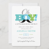 Oh jongen baby shower uitnodiging (Voorkant)