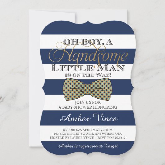 Oh jongen baby shower uitnodiging (Voorkant)