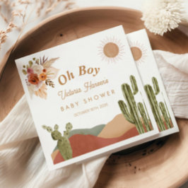 Oh Jongen Baby Shower Zuidwestelijke Cactus Woesti Servet