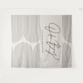 Oh jongen Baby shower zwart-wit, modern elegant Wandkleed (Voorkant (horizontaal))