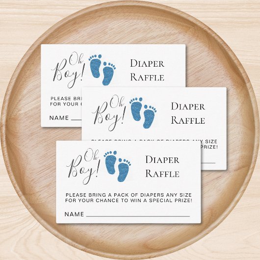 Oh Jongen Baby Voeten Luier Raffle Baby Borrel Informatiekaartje