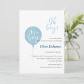 Oh jongen! Ballon baby is verplicht Kaart (Staand voorkant)