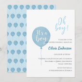 Oh jongen! Ballon baby is verplicht Kaart (Voorkant / Achterkant)