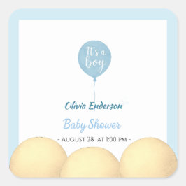 Oh jongen! Ballon baby is verplicht Vierkante Sticker