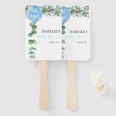 Oh Jongen ballonvaars baby shower eucalyptus Handwaaier (Voorkant en achterkant)