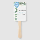 Oh Jongen ballonvaars baby shower eucalyptus Handwaaier (Achterkant)