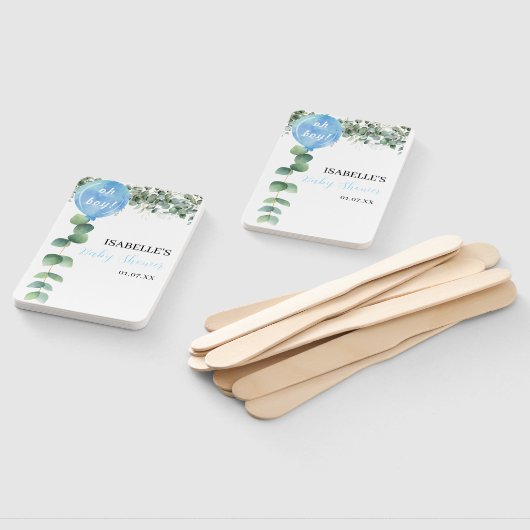 Oh Jongen ballonvaars baby shower eucalyptus Handwaaier (Niet-gemonteerd)