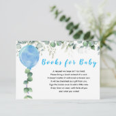 Oh Jongen ballonvaars baby shower eucalyptus Informatiekaartje (Staand voorkant)