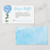 Oh Jongen ballonvaars baby shower eucalyptus Informatiekaartje (Voorkant / Achterkant)