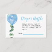 Oh Jongen ballonvaars baby shower eucalyptus Informatiekaartje (Voorkant)