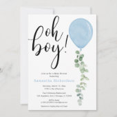 Oh Jongen ballonvaars baby shower eucalyptus Kaart (Voorkant)