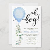 Oh Jongen ballonvaars baby shower eucalyptus Kaart (Voorkant)
