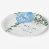 Oh Jongen ballonvaars baby shower eucalyptus Papieren Bordje (Gekanteld)