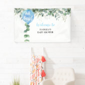 Oh Jongen ballonvaars baby shower eucalyptus Spandoek (Insitu)