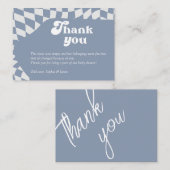 Oh jongen! Blauw geruit | Gingham | Dank u Informatiekaartje (Voorkant / Achterkant)