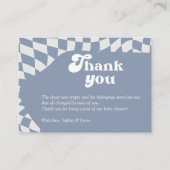 Oh jongen! Blauw geruit | Gingham | Dank u Informatiekaartje (Voorkant)