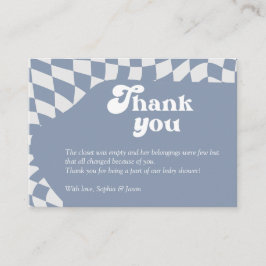 Oh jongen! Blauw geruit | Gingham | Dank u Informatiekaartje