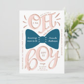 Oh jongen. Blauwe boeg stropdas Modern typografie  Kaart (Staand voorkant)