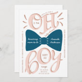 Oh jongen. Blauwe boeg stropdas Modern typografie  Kaart (Voorkant / Achterkant)