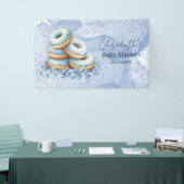 Oh Jongen Blauwe Donuts Baby Shower Spandoek (Beurs)