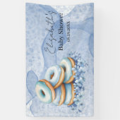 Oh Jongen Blauwe Donuts Baby Shower Spandoek (Verticaal)
