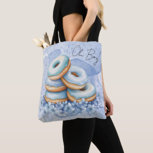 Oh Jongen Blauwe Donuts Baby Shower Tote Bag