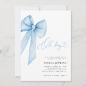 Oh Jongen Blauwe Strik Baby Shower Uitnodiging (Voorkant)