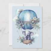 Oh jongen blauwe waterverf olifant baby shower kaart (Achterkant)