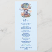 Oh jongen blauwe waterverf olifant baby shower menu (Voorkant)